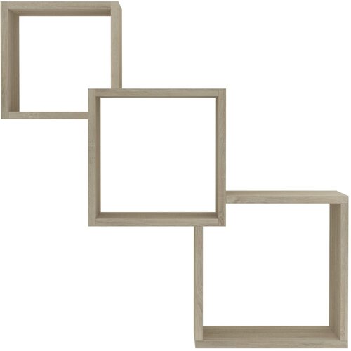  Kockaste zidne police boja hrasta sonome 68x15x68 cm iverica Slike