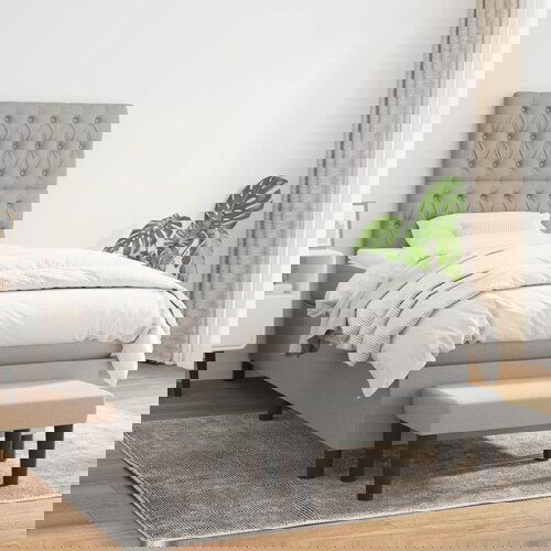 vidaXL Box spring postelja z vzmetnico svetlo siva 90x190 cm blago Cene