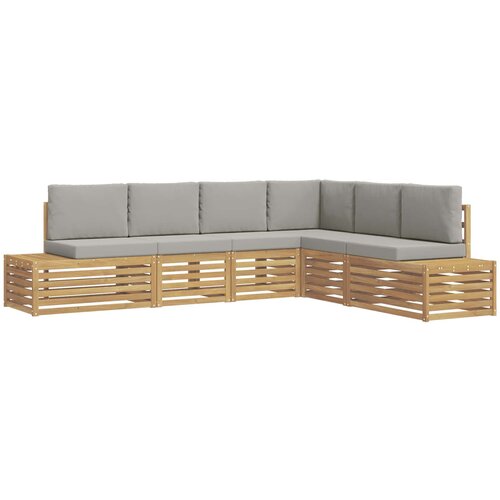  Set vanjskih sofa s jastukom 6 Komad Bijela i svjetlosiva Slike