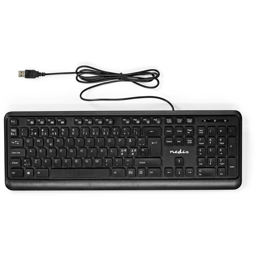Nedis 104 gumbi Nizozemska postavitev Žična tipkovnica USB-A QWERTY, Črna, (5000087290) Cene