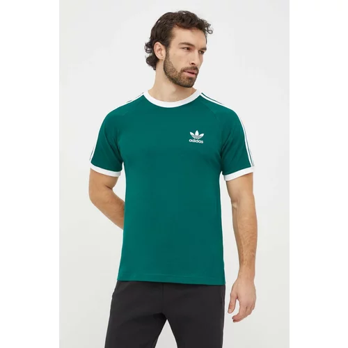 Adidas Bombažna kratka majica 3-Stripes Tee moška, zelena barva, IM9387