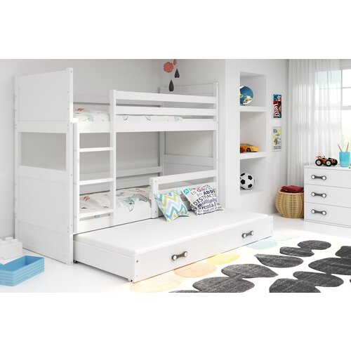 BestBed Krevet na kat RICO s dodatnim leajem-Bijela-Bijela Slike
