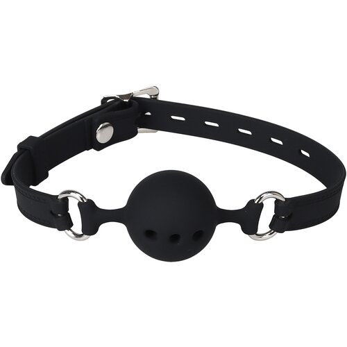 Erospace Mouth Gag with Silicone Ball Wild Play C14 Black Slike