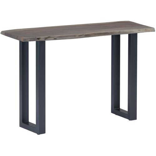 VidaXL Konzolni stol od bagremovog drva i željeza sivi 115x35x76 cm Slike