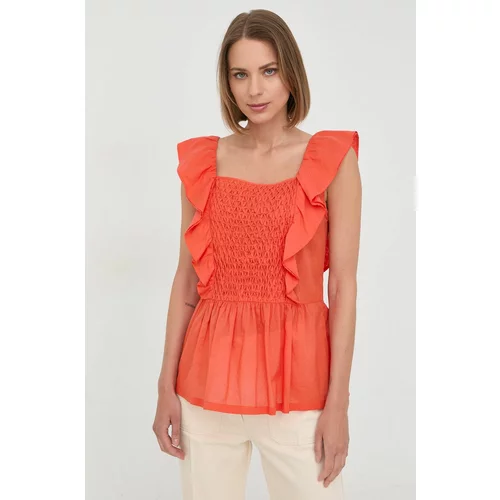 Marella Pamučna majica za žene, boja: narančasta, glatka