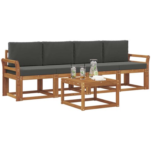  Set vanjskih sofa 5 kom. Prirodna i antracit Slike