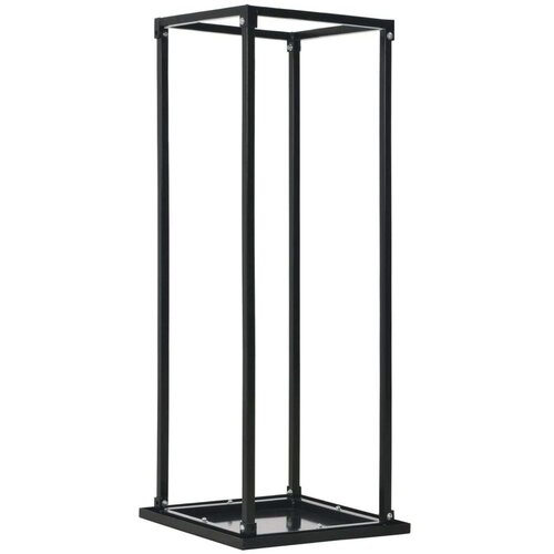 VidaXL Stojalo za drva s podstavkom črno 37x37x113 cm jeklo Slike