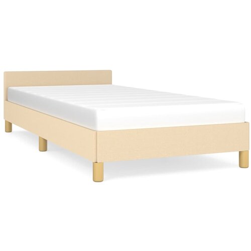 VidaXL Posteljni okvir z vzglavjem krem 90x200 cm blago, (20737917) Slike