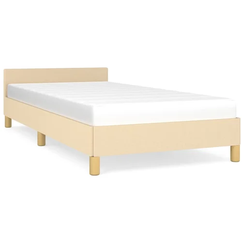 vidaXL Posteljni okvir z vzglavjem krem 90x200 cm blago, (20737917) vidaXL Posteljni okvir z vzglavjem krem 90x200 cm blago, (20737917)