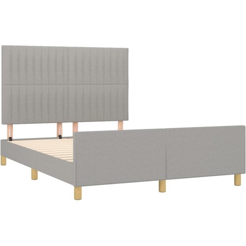  Okvir za krevet bez madraca svjetlosivi 140x200 cm od tkanine Slike