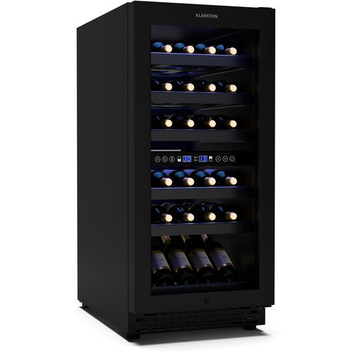 Klarstein Vinovilla 30 Duo hladilnik za vino, 2 hladilni coni, 30 steklenic, lesene police, 5-18 °C Cene