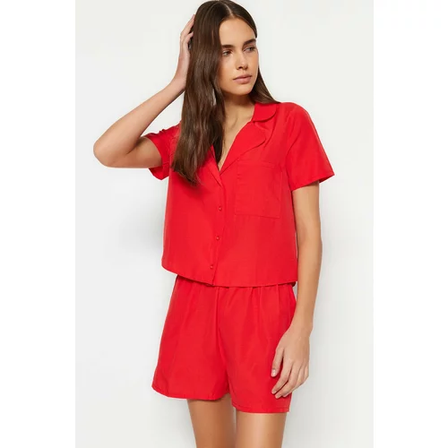 Trendyol Pajama Set - Red - Plain