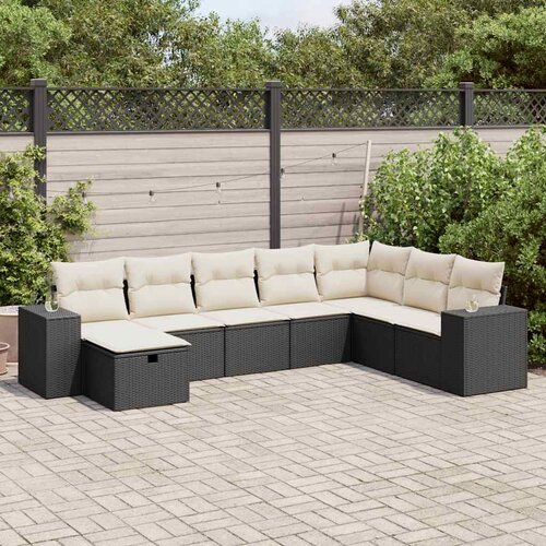 vidaXL 8-dijelni set vrtnih sofa od poliratana s jastucima crni Cijene