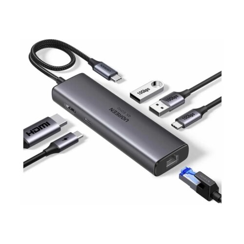 Ugreen 6-v-1 USB-C Hub (100 W PD vhod, 4K@30Hz HDMI) Slike