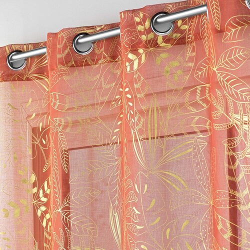 Douceur d int&amp;eacute;rieur Narančasta prozirna zavjesa 140x280 cm Belflor &amp;ndash; Slike