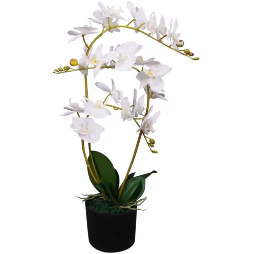 vidaXL Umjetna orhideja s posudom 65 cm bijela