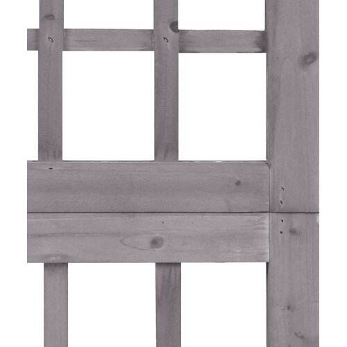 VidaXL Sobna pregrada / re&amp;scaron;etka s 4 panela od jelovine siva 161x180cm Slike