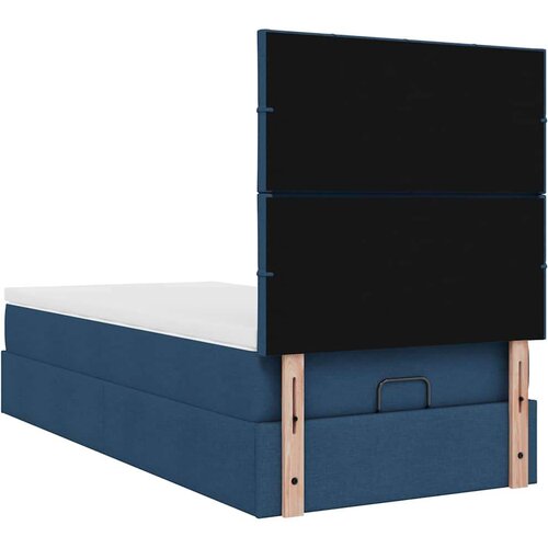 VidaXL Otomanski okvir kreveta s madraca plavi 90x190cm od tkanine Slike