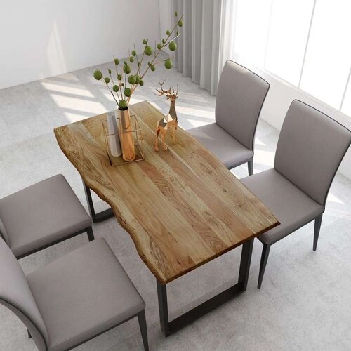  Blagovaonski stol od masivnog bagremovog drva 140 x 70 x 76 cm Slike