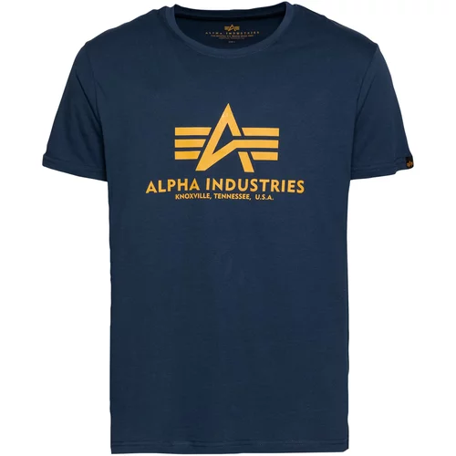 Alpha Industries Majica tamno plava / senf