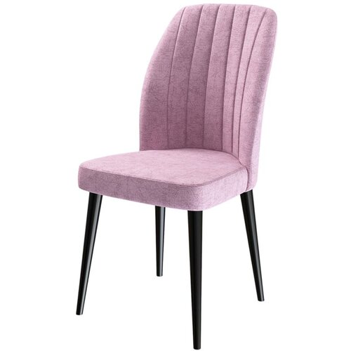 Hanah home set trpezarijskih stolica Etra 6 kom, roze tkanina Jerry, crne drvene noge Cene