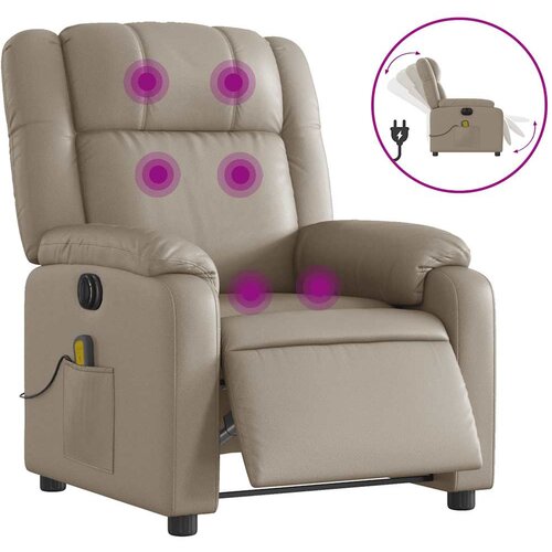 Maison Chic Električni masažni naslanjač - Relax naslanjač kapučino umetno usnje, (22134802) Cene