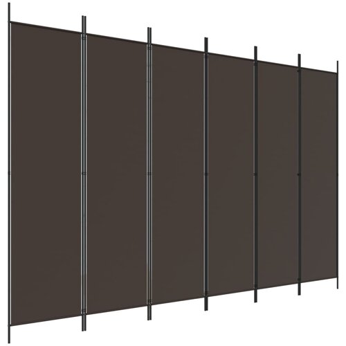 Maison Chic Paravan - Sobne pregrade 6-delni rjav 300x200 cm blago, (22111956) Cene