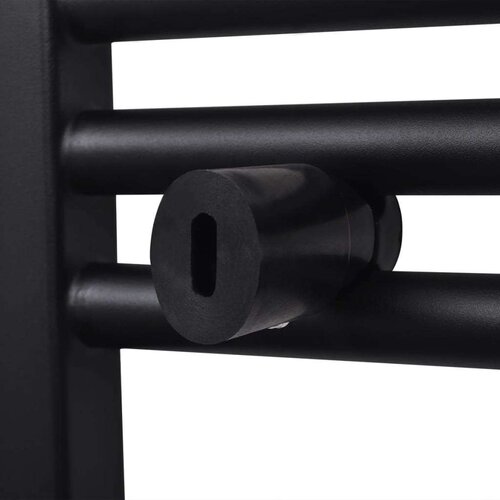 VidaXL kupaonski radijator za ručnike s prečkama zakrivljeni crni 500x764 mm Slike