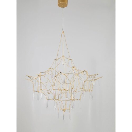 Nova Luce Kovinska LED viseča svetilka v zlati barvi &amp;oslash; 80 cm Goro &amp;ndash; Slike