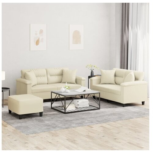 vidaXL 3-dijelni set sofa s jastucima krem od umjetne kože Cijene