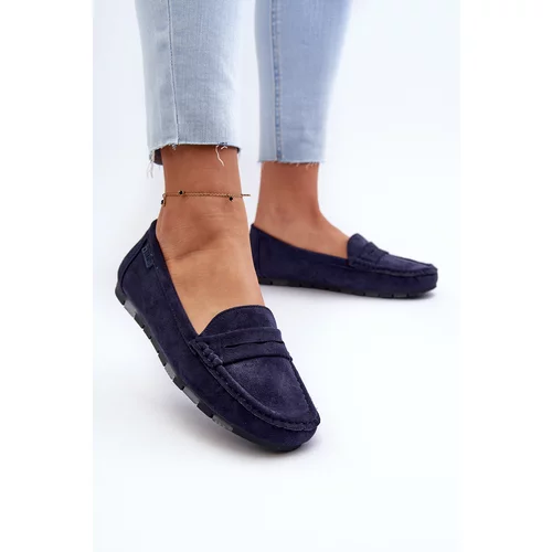 Big Star Women's Eco Suede Loafers Memory Foam System Navy Blue