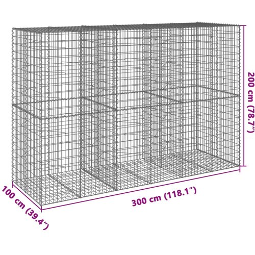 Gabionska ko&amp;scaron;ara s poklopcem 300x100x200 cm pocinčano željezo Slike