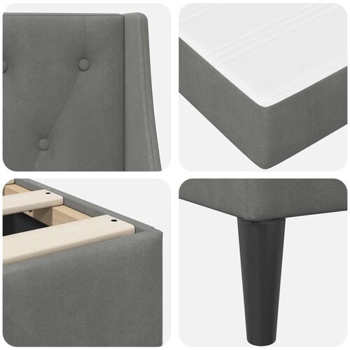  Okvir kreveta s madracem Zidne 2 pcs Tamno siva Bar&amp;scaron;un - Tamno siva 200 x 200 cm Slike