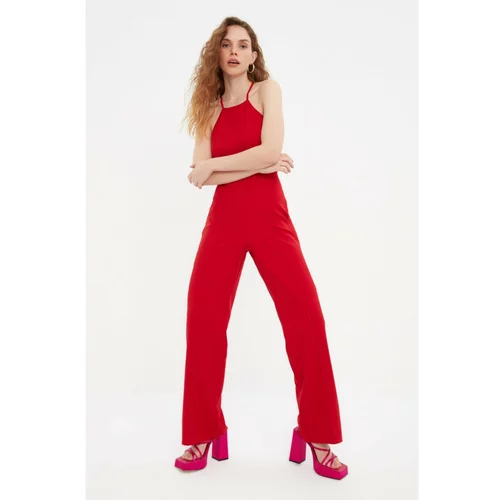 Trendyol Red Weightlifting Collar Jumpsuit