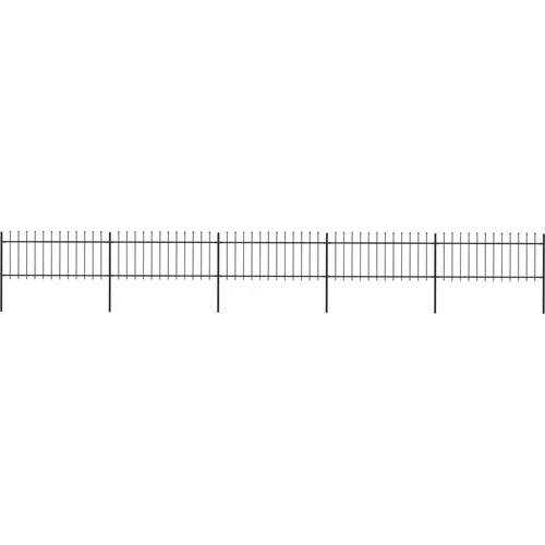 vidaXL vrtna ograda s ukrasnim kopljima čelična 8,5 x 0,8 m crna