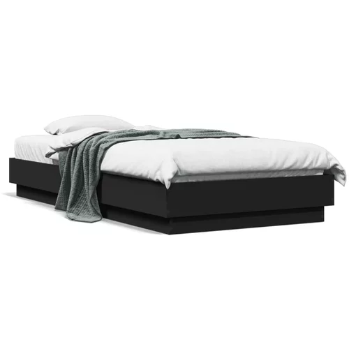 vidaXL Okvir kreveta s LED svjetlima crni 75 x 190 cm