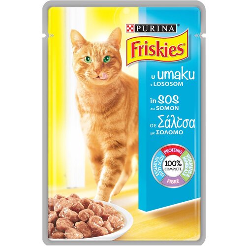 Friskies PURINA Vlažna hrana za mačke, Sos, Losos, 85 g Slike