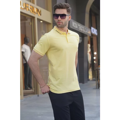 Madmext Yellow Polo-Collar Men's T-Shirt 6113