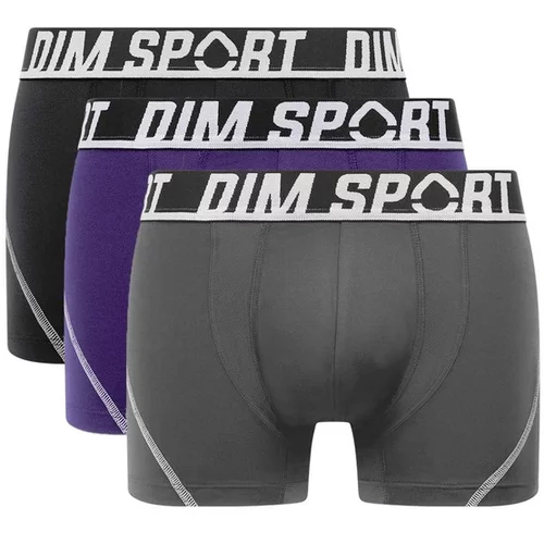 DIM SPORT MICROFIBRE BOXER 3x - Men's sports boxer briefs 3 pcs - gray - blue - black