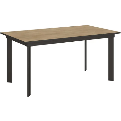 Ityhome Extendable table 90x160/220 cm Cumar Natural Oak with Anthracite structure, (20842764)