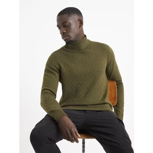Celio Vecoche pulover s puli ovratnikom Zelena