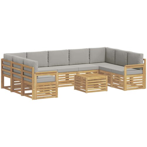  Set vanjskih sofa 8 pcs Bijela i svijetlosiva 59 x 59 x 37 cm Slike