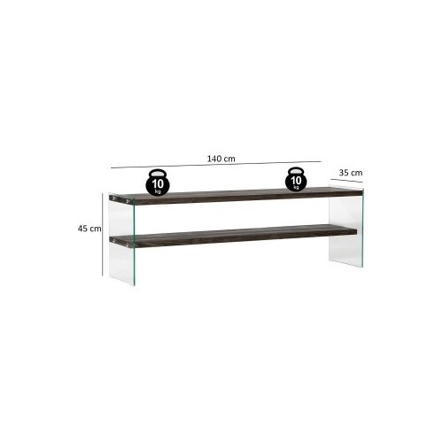 Hanah home TV polica Aqua TV Anthracite Slike