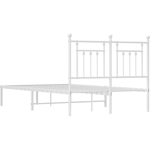 Metalni okvir za krevet s uzglavljem bijeli 120x200 cm Slike