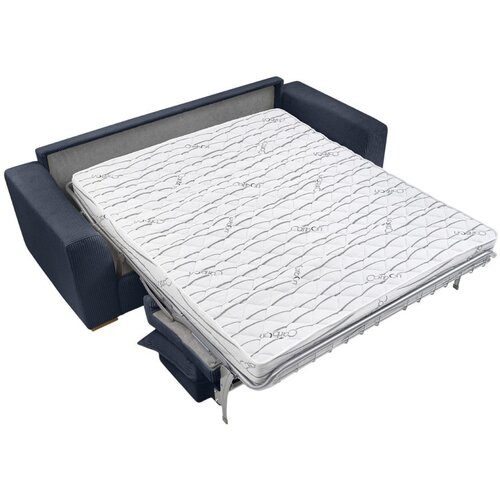 Bobochic Paris Temno modra raztegljiva sedežna garnitura iz rebrastega žameta 225 cm Augustin &amp;ndash; Slike
