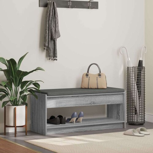  Klupa za hodnik s jastukom Siva Sonoma 100 x 38 x 46 cm Cijene
