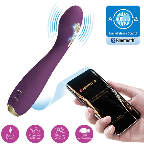 Pretty Love Hector Electroshock Vibrator with App Global Remote Control Series Purple Slike