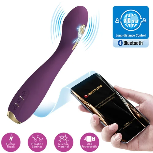 Pretty Love Hector Electroshock Vibrator with App Global Remote Control Series Purple