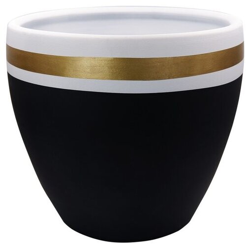WALLXPERT decorative pot ibiza 37 black gold white Cene