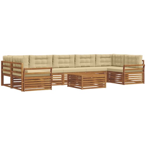  Set vanjskih sofa 8 kom. Prirodna i bež Slike